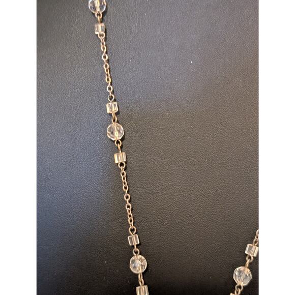 NWT The Gilded Life Shadow Box Cross Crown Crystal Pearl Necklace - Picture 5 of 6